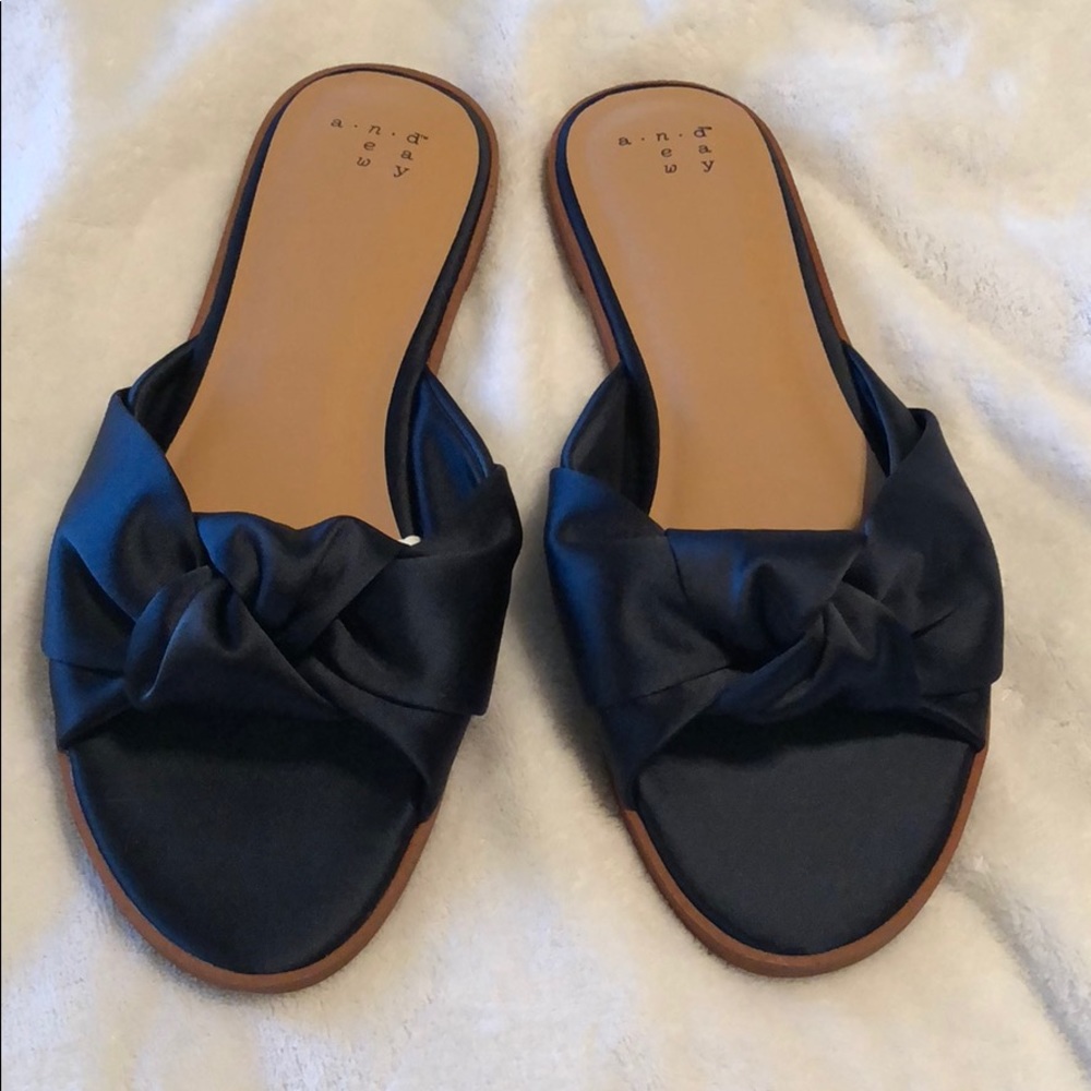 Cute slide sandals. Navy blue.NWOT